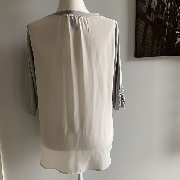 WHBM gray and white high/low top - Picture 3 of 5